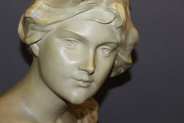 Art Nouveau Sculpture Of Young Woman Titled Curious By Madrassi