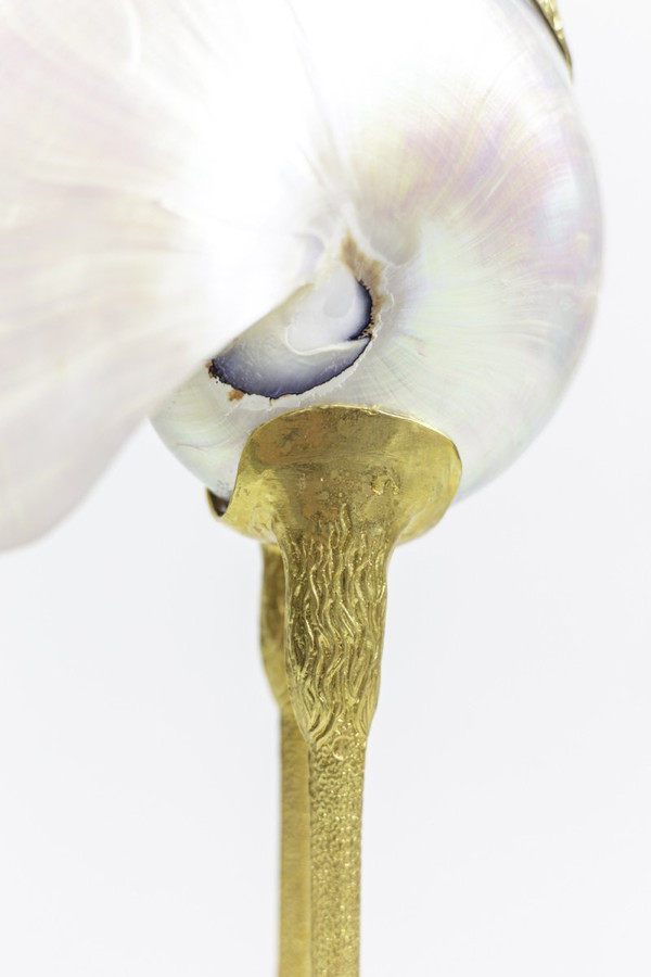 Sculpture "Oiseau", Natural Shell And Gold Brass, 1970s - Ls3108501