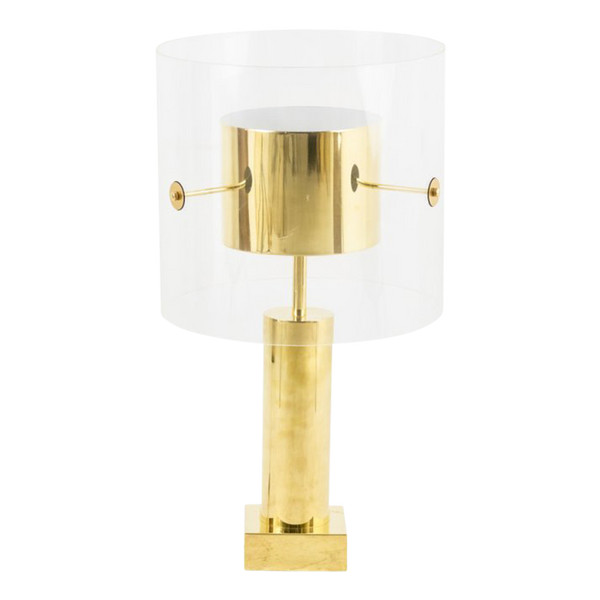 Golden Brass And Lucite Lamp, 1960's - Ls3983951