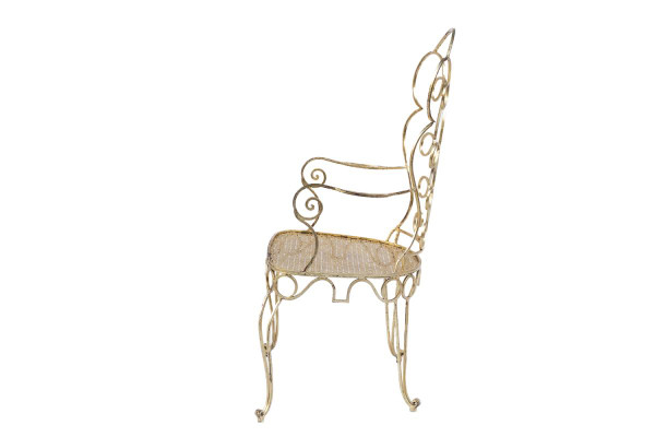 Pair Of Wrought Iron And Gilded Armchairs, Circa 1990 - LS38731551