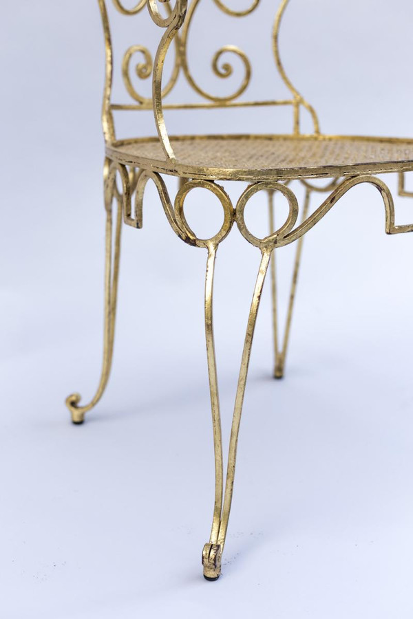 Pair Of Wrought Iron And Gilded Armchairs, Circa 1990 - LS38731551