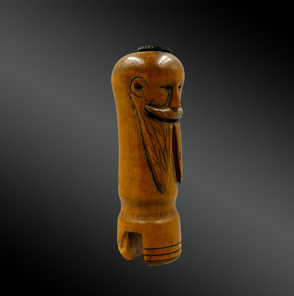 HANDLE depicting a bearded MAN'S HEAD Folk Art - Circa 1900