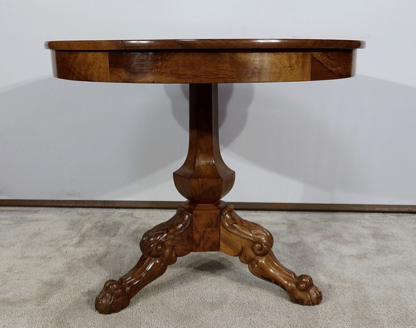 Estate Pedestal Table in Solid Walnut, Restoration Period - Early 19th Century