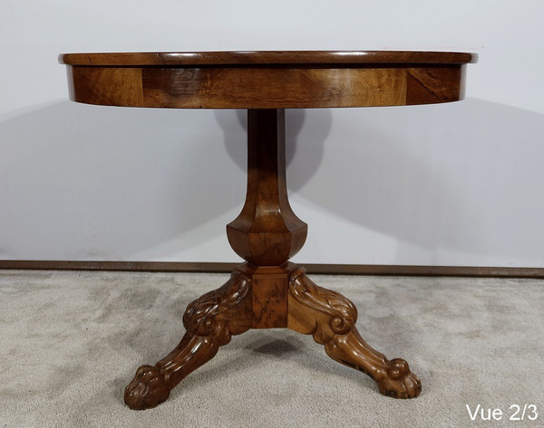 Estate Pedestal Table in Solid Walnut, Restoration Period - Early 19th Century