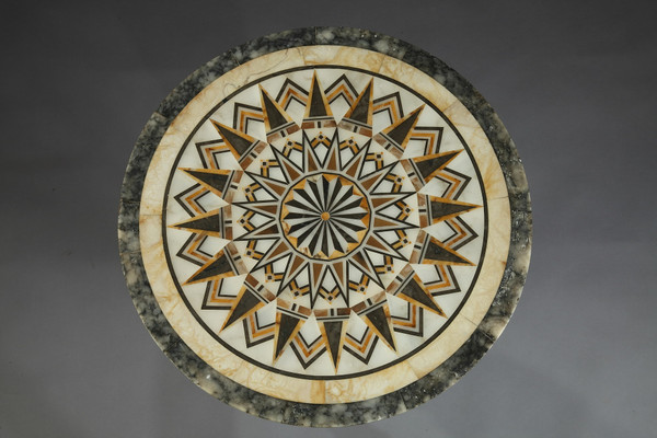 Italian style alabaster table with marble top, 16th century