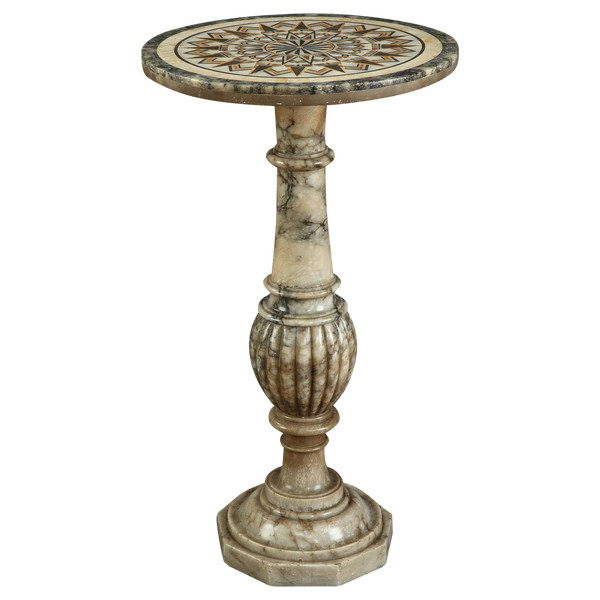 Italian style alabaster table with marble top, 16th century