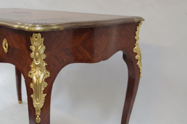 Small Louis XV style flat desk in kingwood marquetry, circa 1880 - LS34421601