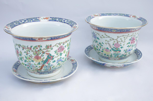 Pair Of Cache Pots In Canton Porcelain 1900 - LS2704801