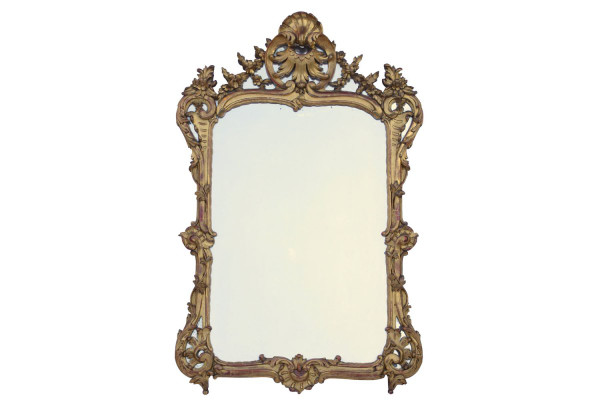 Louis XV style beaded mirror in gilded wood, 19th century - LS2582