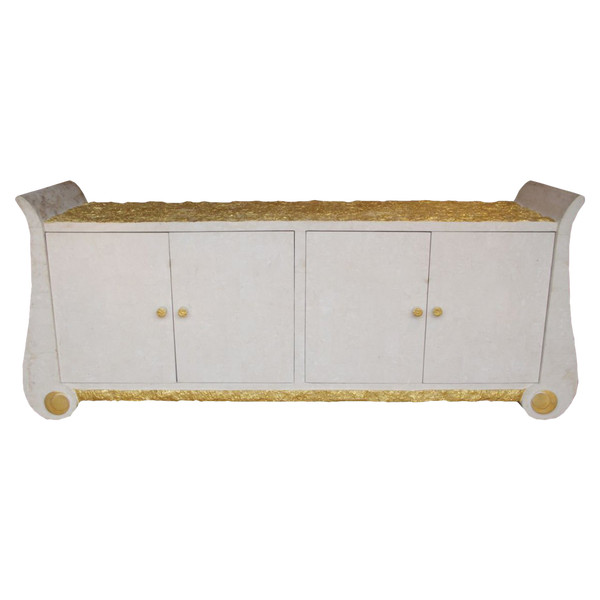 Weiß-goldenes Sideboard im italienischen Stil, um 1980 – LS25911601