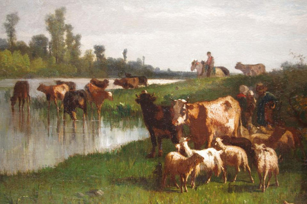 Antonio Cortes, Pastoral scene, oil on canvas, 19th century - LS20311151