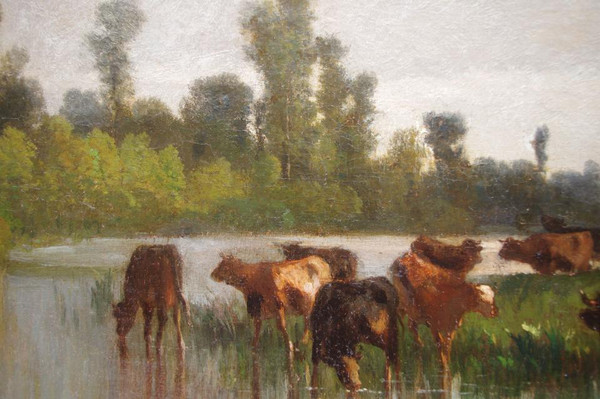 Antonio Cortes, Pastoral scene, oil on canvas, 19th century - LS20311151