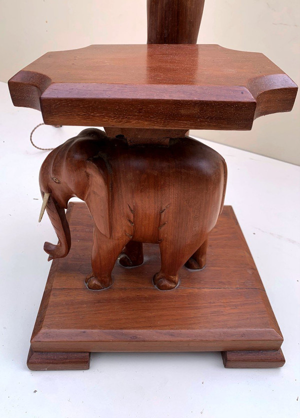 Elephant Floor Lamp In Mahogany 50/60