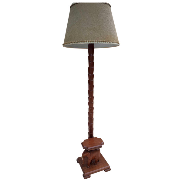 Elephant Floor Lamp In Mahogany 50/60