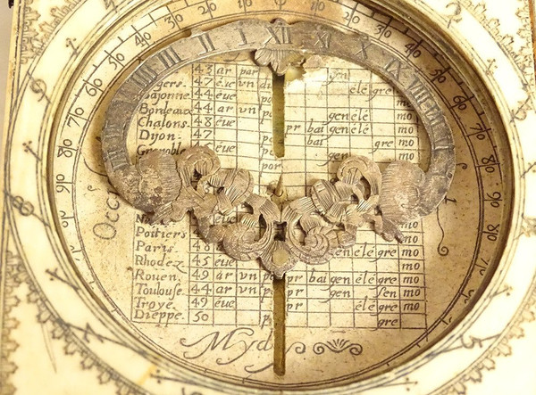 Universal Sundial Lunar Diptych Jacques Sénécal Ivory Dieppe 17th century