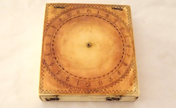 Universal Sundial Lunar Diptych Jacques Sénécal Ivory Dieppe 17th century