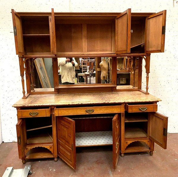 Louis XVI Style Showcase Buffet In Solid Wood XIX Century