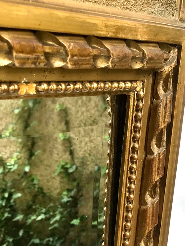 Louis XVI style gilt trumeau mirror