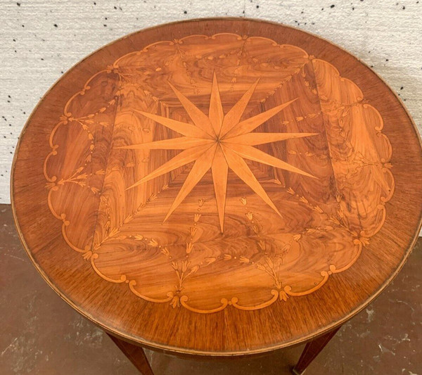 Louis XVI Style Pedestal Table In Rosewood Veneer XX Century