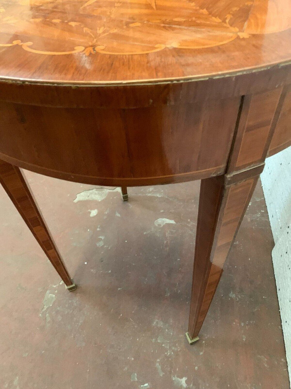 Louis XVI Style Pedestal Table In Rosewood Veneer XX Century