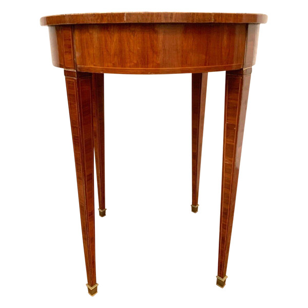 Louis XVI Style Pedestal Table In Rosewood Veneer XX Century