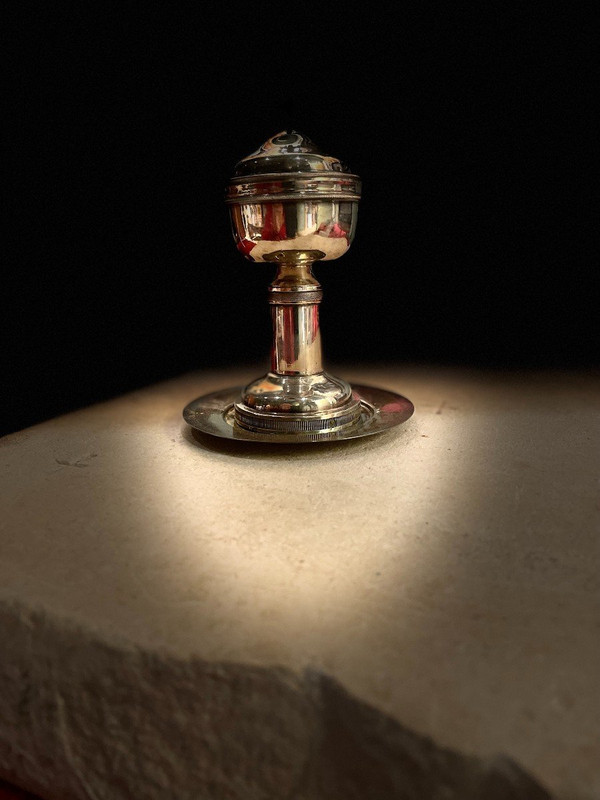 Ciborium Of The Sick And Paten, In Silver - circa 1815