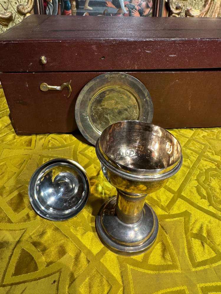 Ciborium Of The Sick And Paten, In Silver - circa 1815