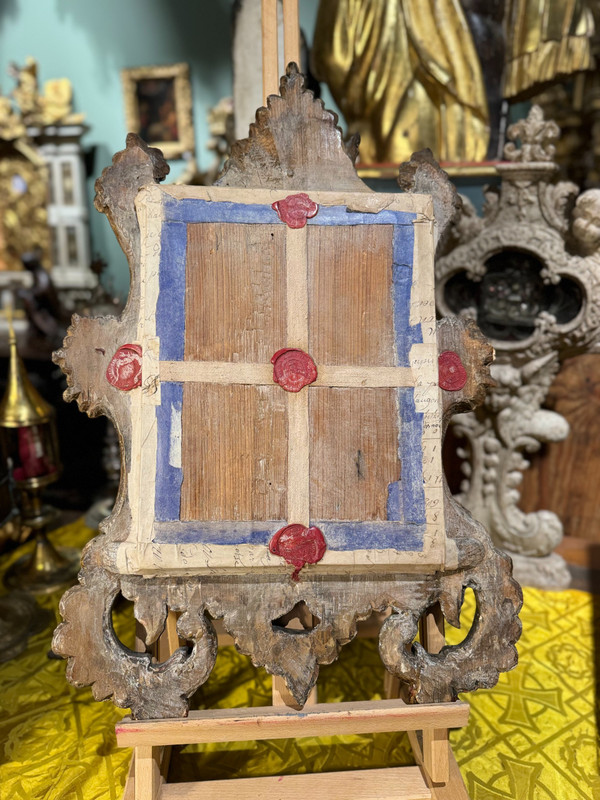 Reliquary Frame With Medallion And Relic Of Saint Maurice Martyr - With His Seals - Late 17th Century