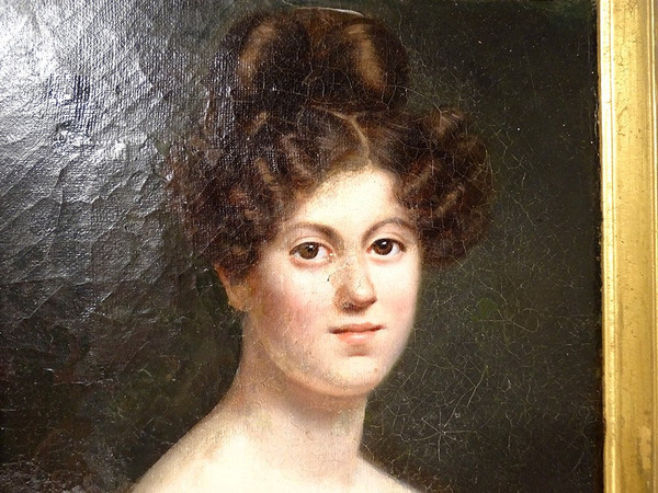 HST Portrait Julie Volpelière Young Woman Empire Stuccoed Frame 1829 Nineteenth