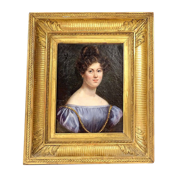 HST Portrait Julie Volpelière Young Woman Empire Stuccoed Frame 1829 Nineteenth