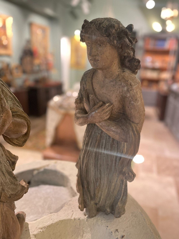 Pair Of Altar Angels - 17th Century