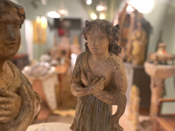 Pair Of Altar Angels - 17th Century