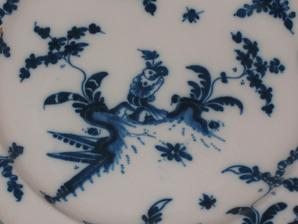 Pair of earthenware plates from Marseille, 18th century Chinese decor in shades of blue