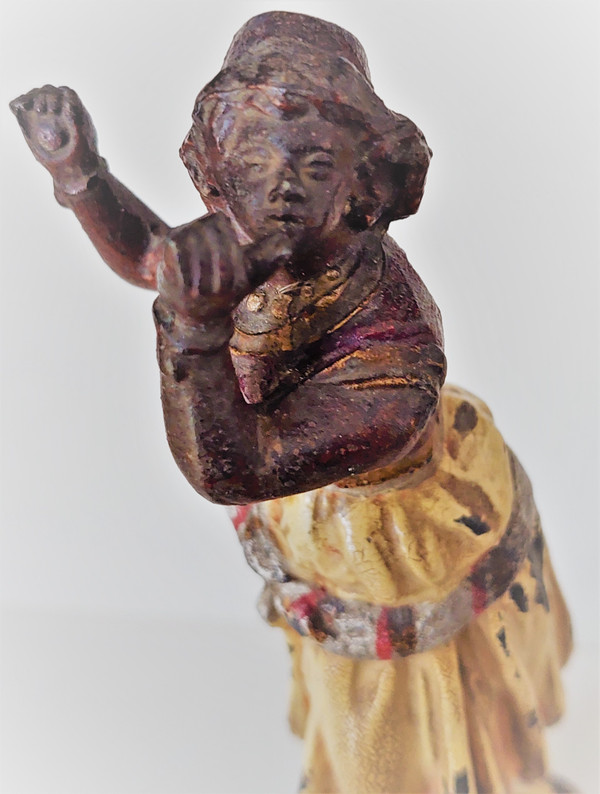 Ancienne sculpture en plomb de Nuremberg avec Polychromie époque fin XIXéme