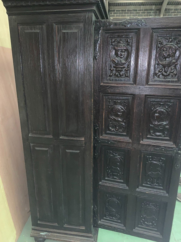 Storage Cabinet With Three Doors In Renaissance Style 20th Century