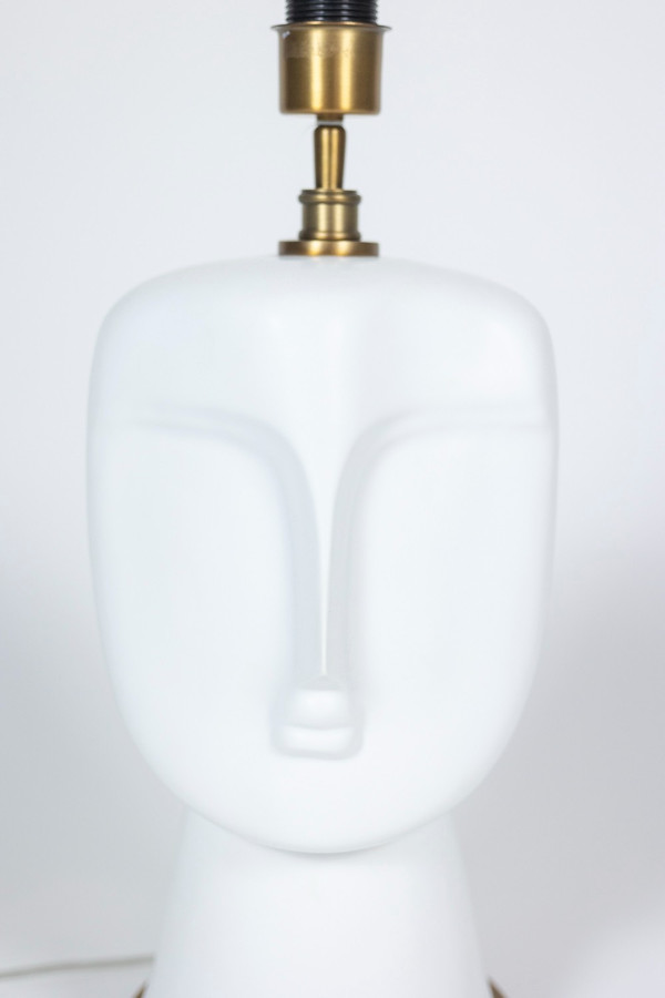 Pair of white and matte opaline lamps, 20th century