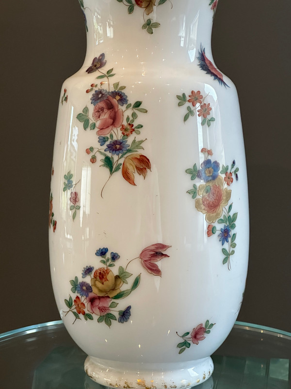 Saint Louis, Opaline Vase Signed 19th c.