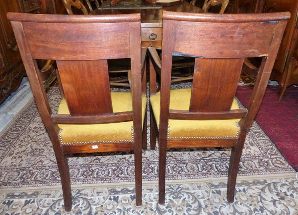 Pair of 19th century Empire armchairs in natural wood