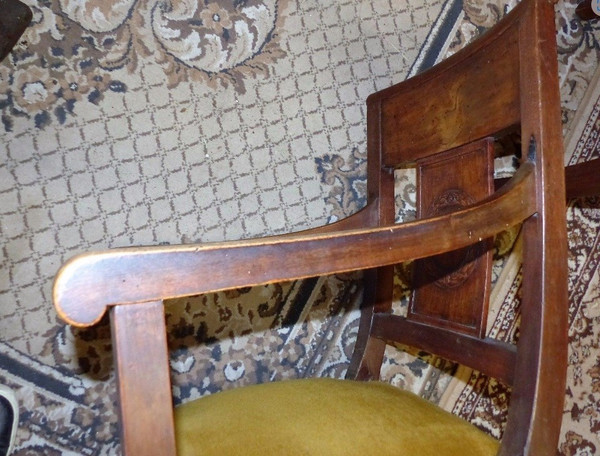 Pair of 19th century Empire armchairs in natural wood