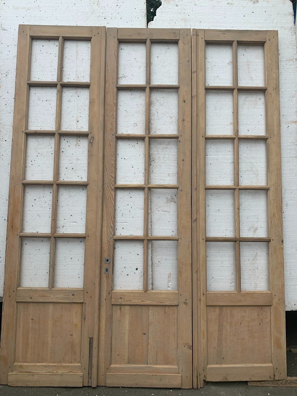 Suite Of Three Separation Doors In 20th Century Fir