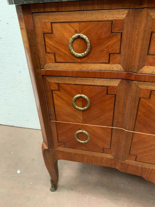 Transition Style Commode In Rosewood And Amaranth Veneer XX Century