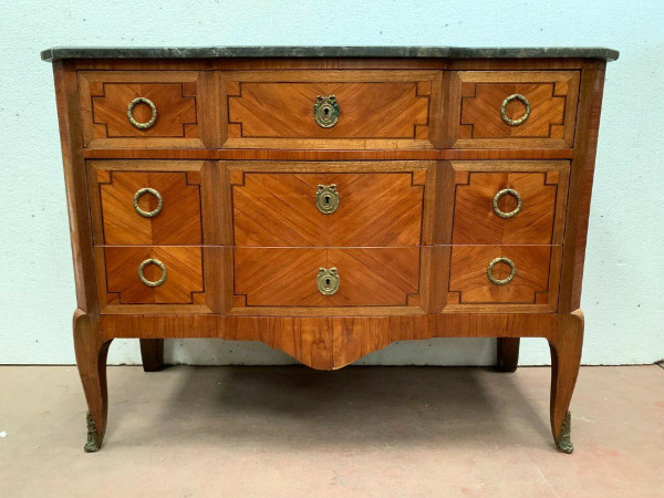 Transition Style Commode In Rosewood And Amaranth Veneer XX Century