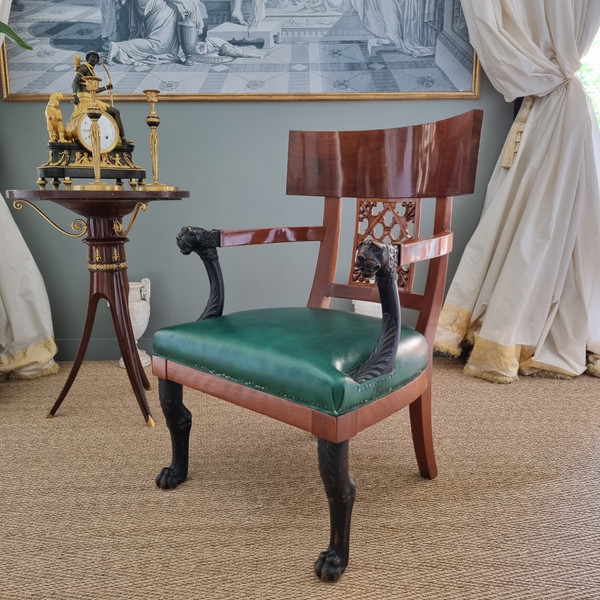 Jacob Frères, pair of Consulate period cabinet armchairs.