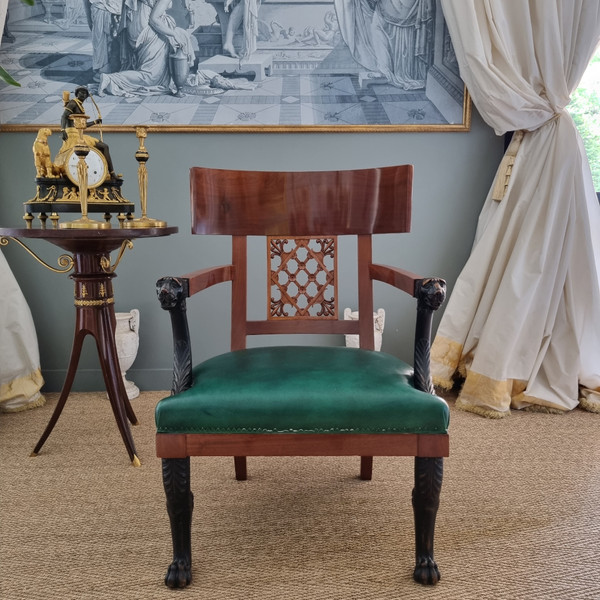 Jacob Frères, pair of Consulate period cabinet armchairs.