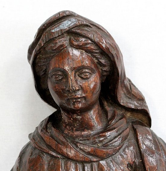 Oak statue of a Saint - 19th century