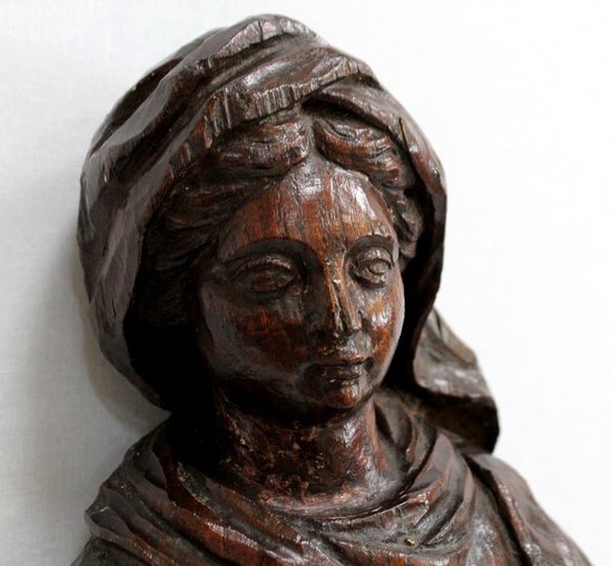 Oak statue of a Saint - 19th century