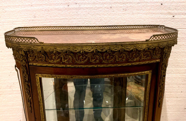 Vitrine Napoléon III En Acajou Et Bronze Ciselé  XX Siècle