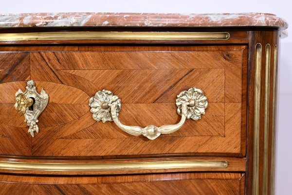 Small Violet and Rosewood Tombeaux Chest of Drawers, Louis XIV style - 2nd half of the 19th century