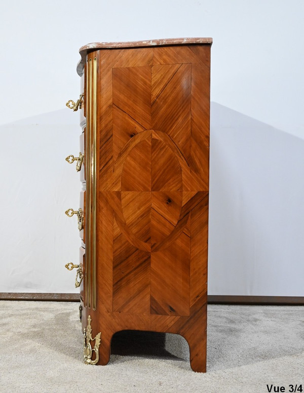 Small Violet and Rosewood Tombeaux Chest of Drawers, Louis XIV style - 2nd half of the 19th century