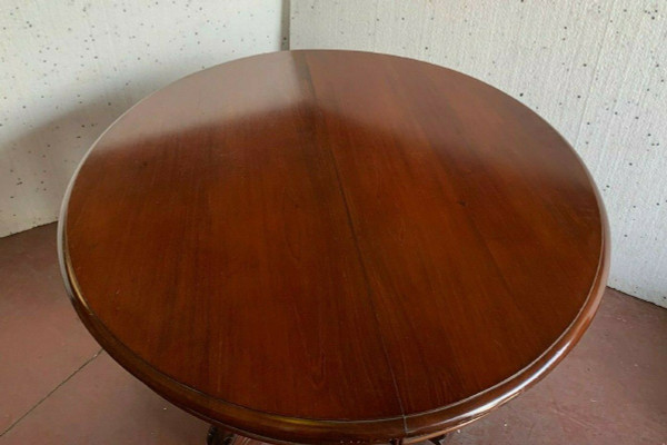 Table A Pied Central Napoléon III Mahogany XIX Siècle